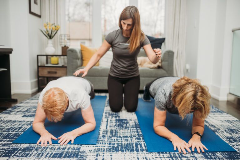 in home personal trainer in Collingwood working with two people