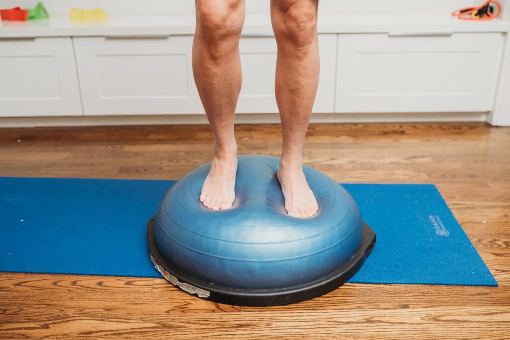 Bosu ball knee strengthening exercise
